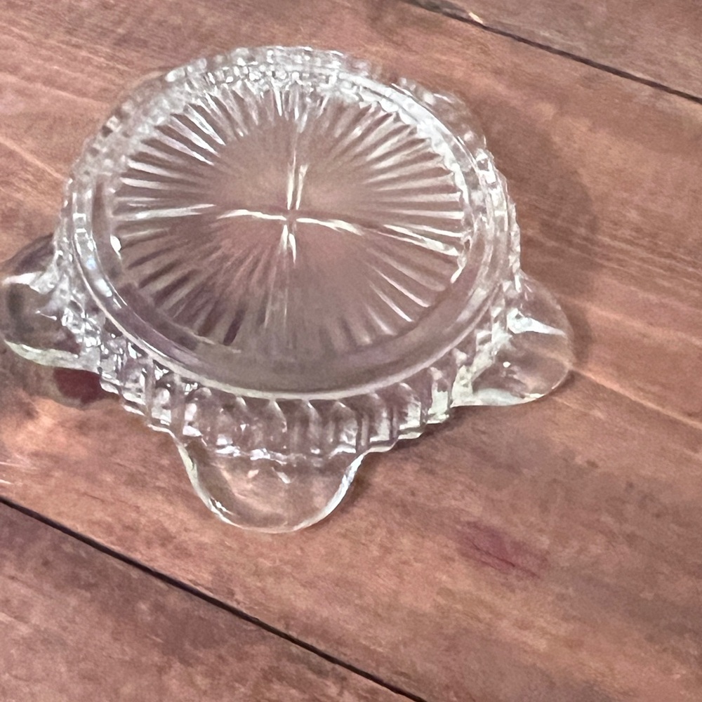 Vintage Anchor Hocking Clear Glass Fire King Queen Anne Series Star Ashtray